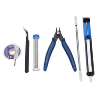 6 Pcs Soudure Fer À Souder Kit Doutils Set Pompe À Dessouder Brucelles Cutters Flux Wick Scraper