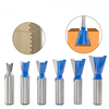 6 pièces 1/2 pouce 12mm tige queue daronde Joint routeur bits ensemble 2 cannelures 14 degrés travail du bois carbu