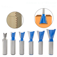 6 pièces 1/2 pouce 12mm tige queue daronde Joint routeur bits ensemble 2 cannelures 14 degrés travail du bois carbu