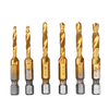 6 pièces 1/4 pouce M3-M10 robinet composite HSS combiné foret taraud ensemble tige hexagonale ébavurer bits de fraisage
