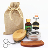6 pièces barbe soins ensemble barbe barbe huile barbe crème double face peigne brosse brosse sac ciseaux