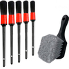 6 pièces brosse à pneu à manche court détail brosse brosse de nettoyage de crevasse brosse à poils ensemble pour le nett