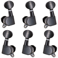 6 pièces entièrement fermé guitare électrique piquets de réglage accordeurs têtes de machine bouton de remplacement bout