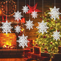 6 pièces fête de noël suspendus décoration boules flocons de neige de noël décor de bar à la maison