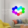 6 pièces/10 pièces RGB Colorful nid dabeille lumière tactile lumière hexagonale applique murale lumière quantique c