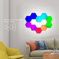 6 pièces/10 pièces RGB Colorful nid dabeille lumière tactile lumière hexagonale applique murale lumière quantique c