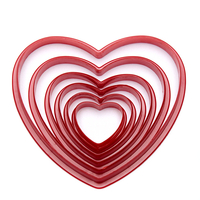 6 pièces/ensemble en forme de coeur en plastique moule à gâteau emporte-pièce biscuit timbre Sugarcraft décorations de g