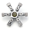6 Way Aquarium Réservoir CO2 Distributeur Distributeur Aiguille Soupape Soléno de Régulateur Clapet anti-retour