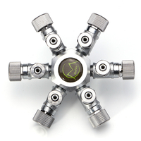 6 Way Aquarium Réservoir CO2 Distributeur Distributeur Aiguille Soupape Soléno de Régulateur Clapet anti-retour