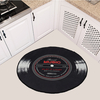 60-120cm Retro Music CD Record Imprimé Soft Tapis de sol rond Tapis de zone de pièce