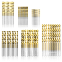 60 forets de torsion de PCS 1.0mm-3.5mm HSS ont placé les outils titaniques multi en métal de forets de titane