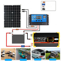 6000W DC 12V à AC 110V/220V écran intelligent onduleur solaire 18V 18W panneau solaire 30A Kit de convertisseur solaire