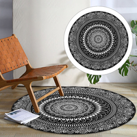 60/100/120 CM Mandela fleur tapis rond Non toxique inodore anti-dérapant tapis de sol rond pour cuisine lit canapé