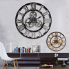 60cm 3D rétro industrielle grande vitesse horloge murale rustique en bois de luxe Art Vintage