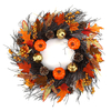 60cm Noël Feuilles Dérable Anneau Citrouille Vigne Couronne Guirlande Porte Suspendus Décorations De Guirlande De N