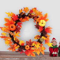 60cm Érable De Noël Feuilles Grape Berry Guirlande Porte Guirlande Suspendue Artisanat Décorations