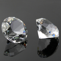 60mm Grand K9 Cristal Clair Diamant En Verre Art Paperweight Décorations Ornement Cadeaux Créatifs