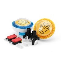 60MM Jaune Blanc Main LED Bouton Poussoir pour Arcade Jeu Console Contrôleur DIY Remplacement