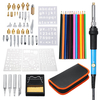 60pcs 220v bois stylo brûlant ensemble pochoir soudure fer à repasser outils pyrogravure kit