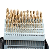 60pcs forets hélico daux individuels ensemble de forets à tige ronde revêtement en titane HSS changement rapide