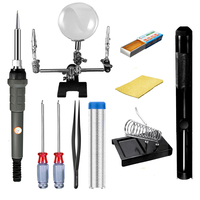 60W 110V / 220V 10 en 1 Kit de fer à souder électrique Soldering Sucker Loupe
