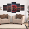 60x30 pouces 5 pièces Canva Art mural chaud décor à la maison arbre rouge affiche moderne Canva affiche pour salon chamb