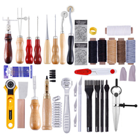 61 pièces en cuir artisanat trousse à outils couture à la main couture poinçon sculpture selle bordure