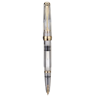 618 Stylo Plume à Piston Transparent Bent Plume Fine Clip Or