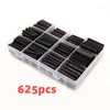 625 pièces gaine thermorétractable en boîte noire 2:1 kit de bricolage électronique isolé en polyoléfine gaine gaine rét