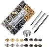 633 boutons (argent + bronze + couleur un + or) 40 ensembles de 4 couleurs + outils dinstallation paquet de 7 boîte