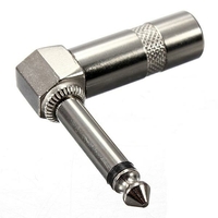 6.3mm 1/4 pouce à Angle Droit Jack Connecteur Mâle Audio Connecteur Microphone