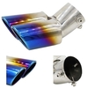 63mm diamètre universel de décoration de voiture en acier inoxydable double tuyaux silencieux déchappement