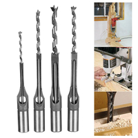 6, 4 / 8 / 9, 5 / 12, 7 mm foret à mortaiser pour trou carré,  outil de travail du bois pour forer le burin à fraise HSS Twi