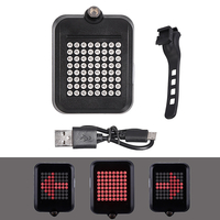 64 LED feu arrière de vélo intelligent rouge Laser cyclisme lumière clignotants feu arrière USB rechargeable lanterne de