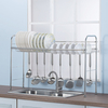 64/74/84/94CM en acier inoxydable support de cuisine égouttoir étagère support de séchage sur évier