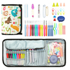 64pcs Crochet Crochet Kit Fil Aiguilles À Tricoter Outils De Couture Ensemble De Poignées Pliant Sac Toos Ensemble