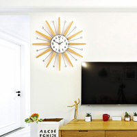 65 * 65cm horloge murale claire et large à large panneau de densité avec autocollants papillon 3D