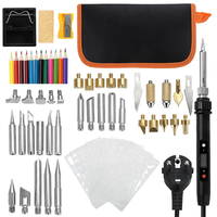 65 pièces 60 W électrique fer à souder trousse à outils stylo à bois Carft pyrogravure conseils de soudage
