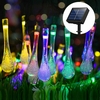 6.5M 30LED solaire guirlande de gouttes deau lumières grand angle LED goutte de pluie en forme de larme guirlande l