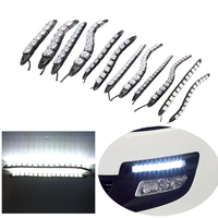 6/8/9/12/14/16 LED journée drl blanche formidable dirigeant le feu antibrouillard de conduite clair dc-12v