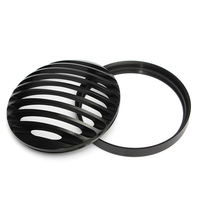 6inch moto balle phare halogène couvercle du gril cnc aluminium noir pour harley