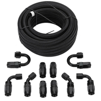 6M 6AN Nylon ligne de tuyau de carburant de gaz de pétrole tressé avec adaptateur de tuyau de raccords