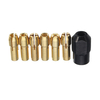 6Pcs 1-3.2mm Embouts en caoutchouc en laiton avec accessoires à outils Rotary M8x0.75mm Black Nut Dremel