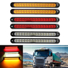 6pcs 15LED feu arrière ultra-mince stop clignotants inversés 10-30V pour remorque caravane de camion