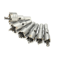 6pcs 16/18/20/22/25 / 32mm en carbure de tungstène incliné le foret réglé 16-32mm trou en métal a vu alliage Cutter