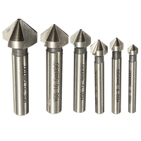 6pcs 3 cannelures 90 degrés HSS Chanfrein Cutter Mill Drill Set