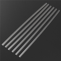 6pcs 300 × 6mm acrylique transparent tige ronde tige solide