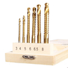 6pcs 3/4/5/6 / 6.5 / titane revêtu 8mm trou trépans vu rainurage ensemble