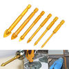 6pcs 4-12mm Spear Point Head 1/4 pouce tige hexagonale en céramique carreaux de verre Set
