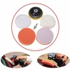 6pcs 4 pouces éponge et laine de polissage lustrage kit pad pour polisseur de voiture